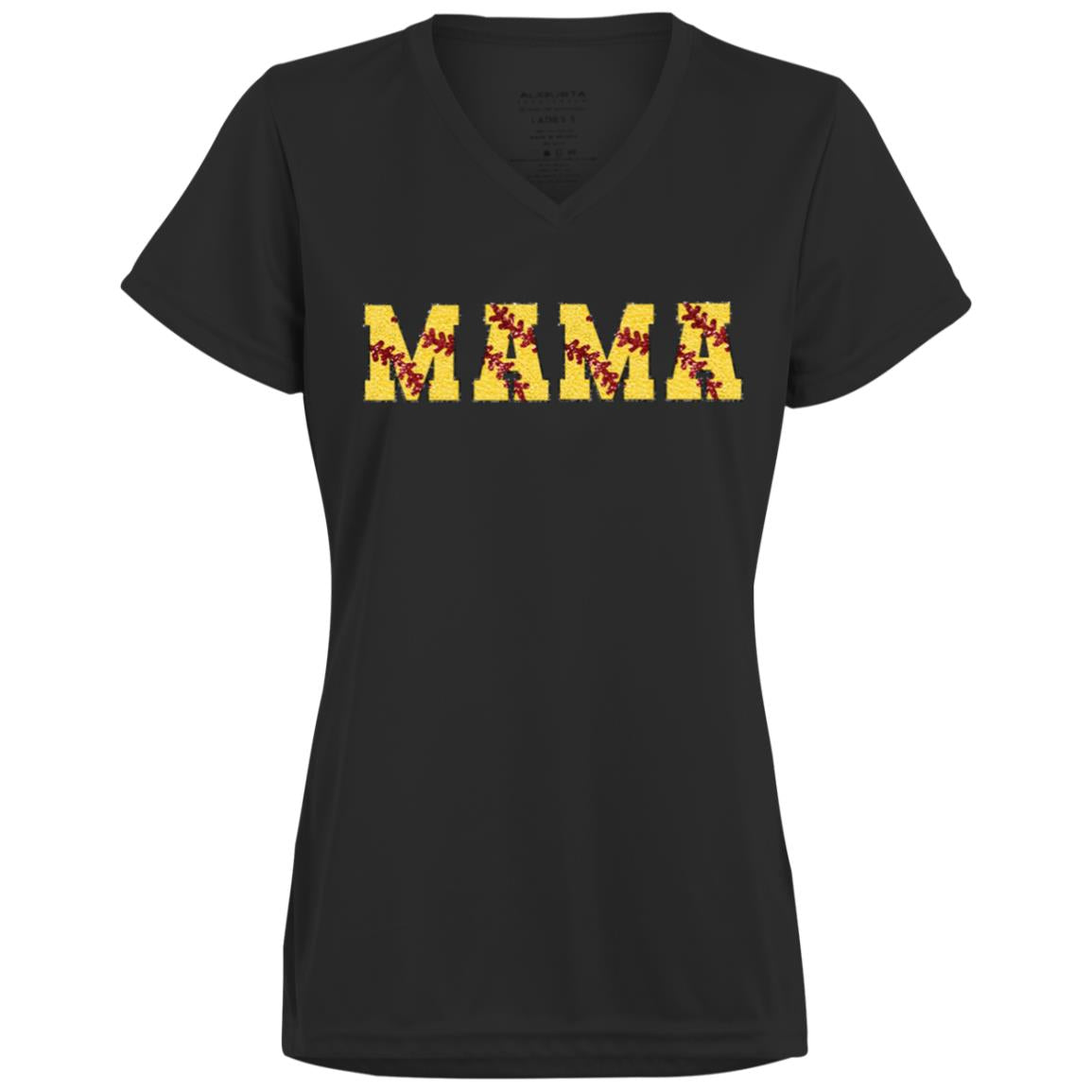 Softball Mama | Ladies’ Moisture-Wicking V-Neck Tee