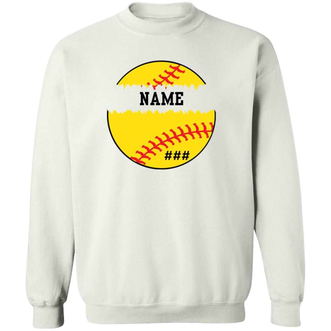 Personalized Softball | Crewneck Pullover Sweatshirt