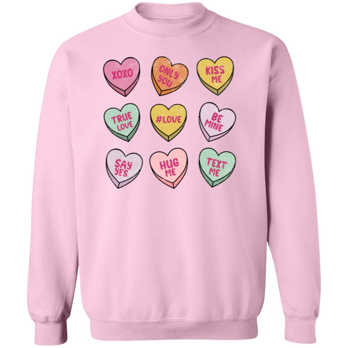 Conversation Hearts | Crewneck Pullover Sweatshirt