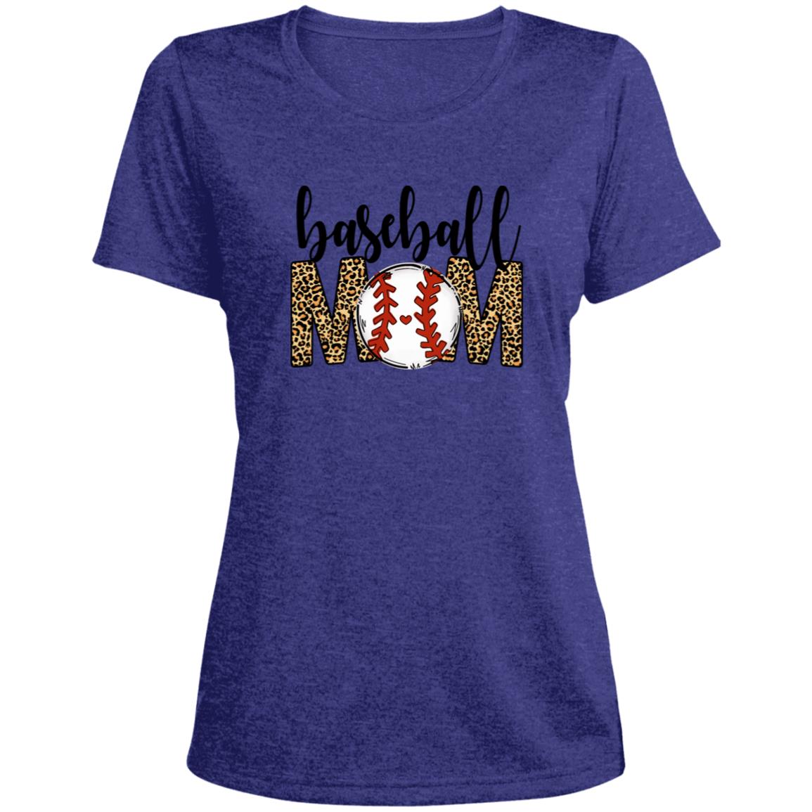 Baseball Mom | Ladies' Heather Scoop Neck Performance Tee