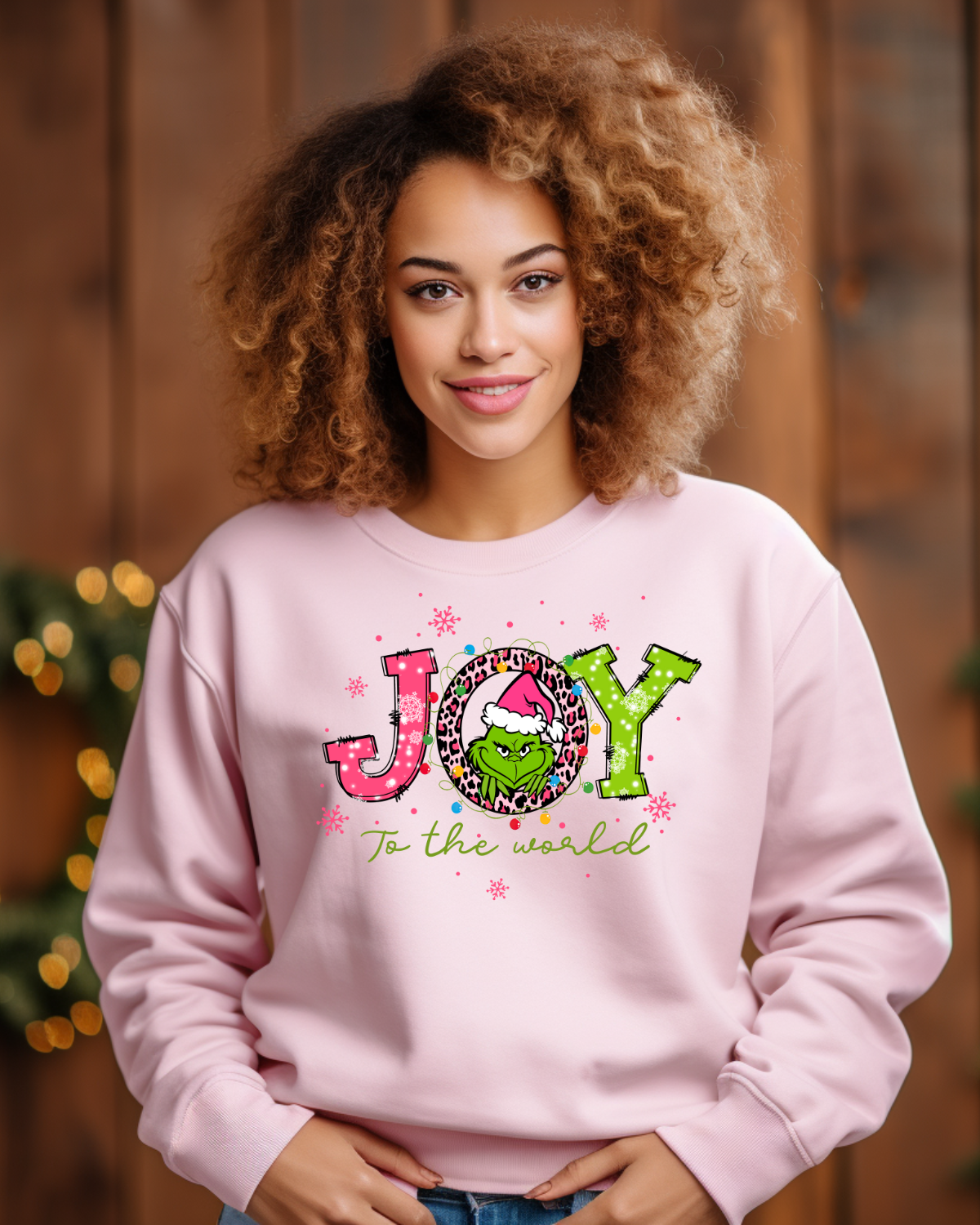 Pink Grinch Joy to the World | Hoodie or Crewneck