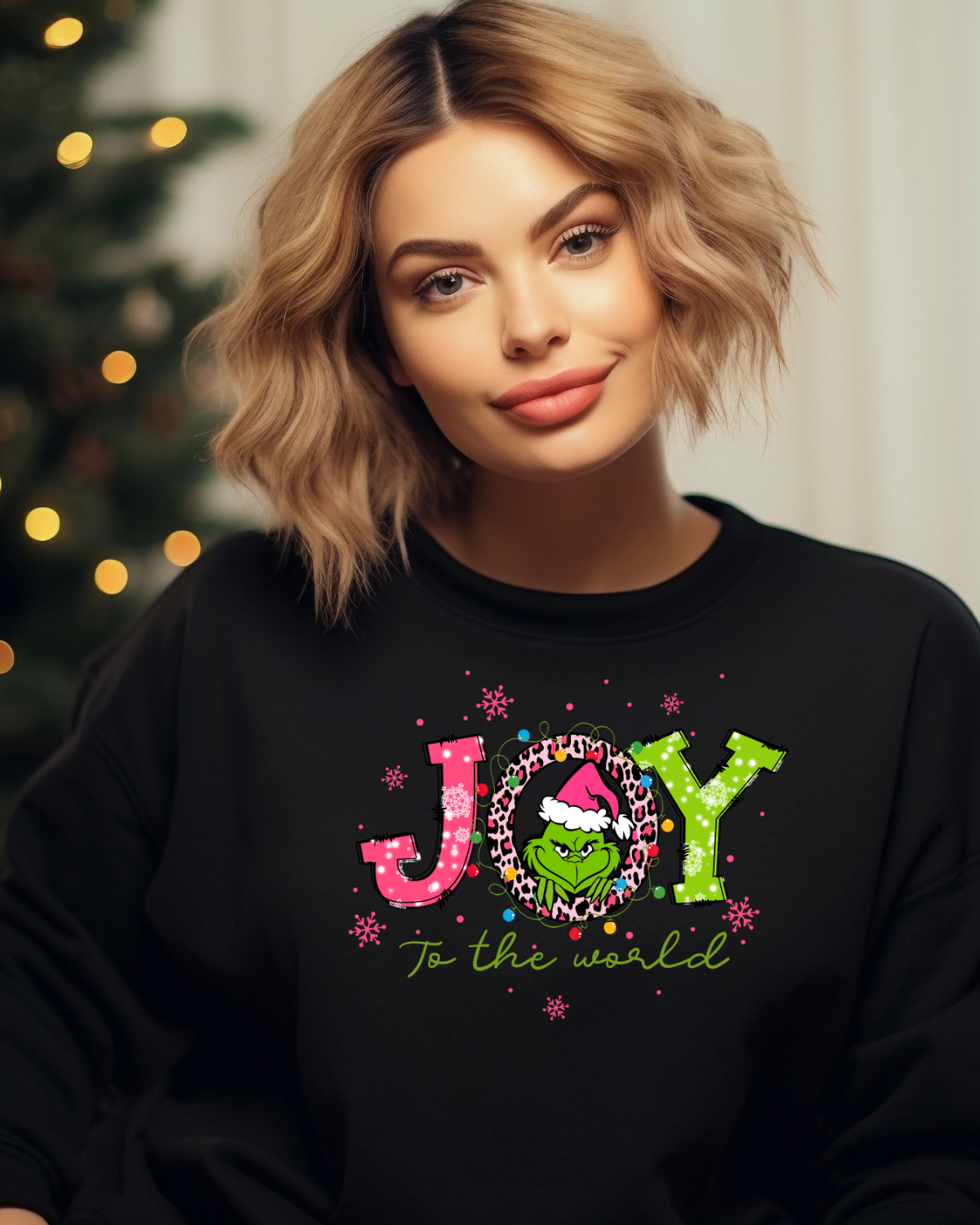 Pink Grinch Joy to the World | Hoodie or Crewneck