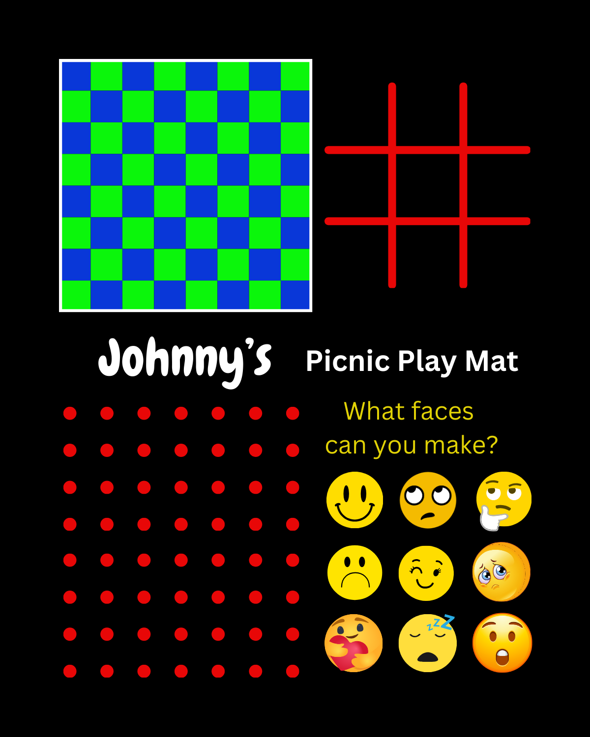 Personalized Picnic Play Mat/Blanket 50x60