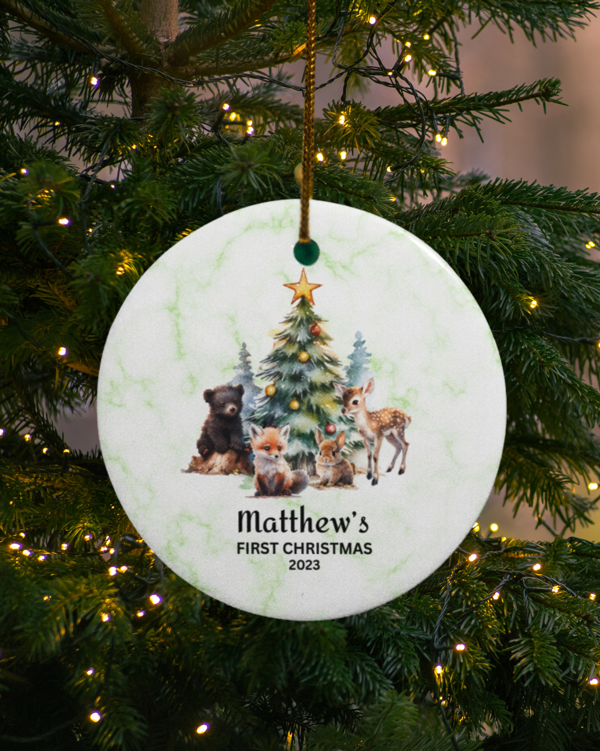 FIRST CHRISTMAS Woodland Friends | Circle Ornament