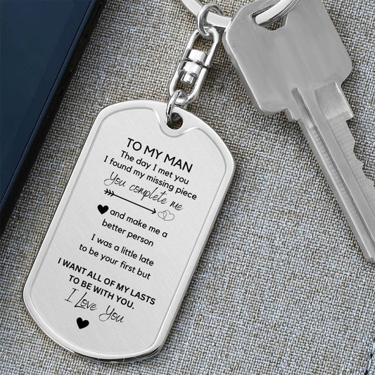 To My Man Keychain