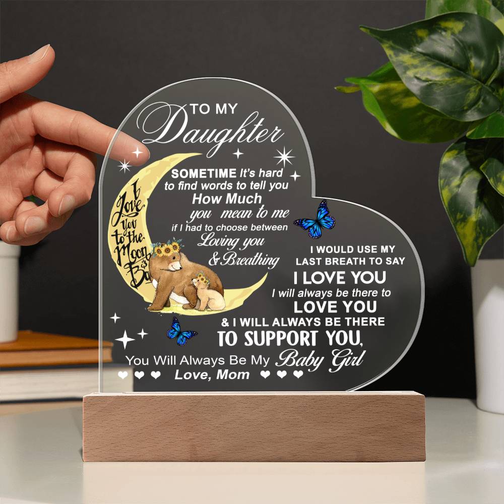 Moonlight Love Mama Bear To My Daughter Acrylic Plaque