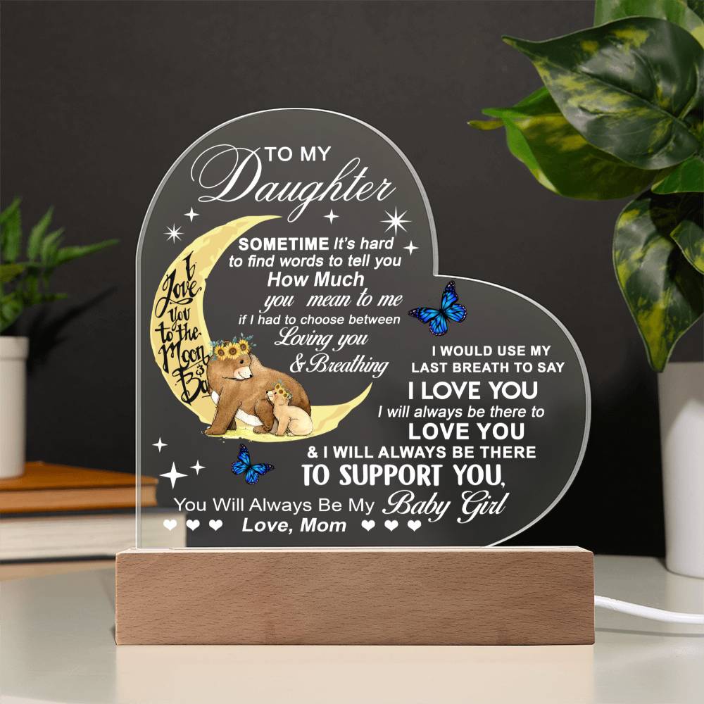 Moonlight Love Mama Bear To My Daughter Acrylic Plaque