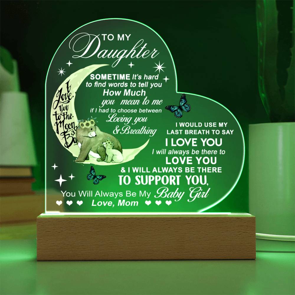 Moonlight Love Mama Bear To My Daughter Acrylic Plaque