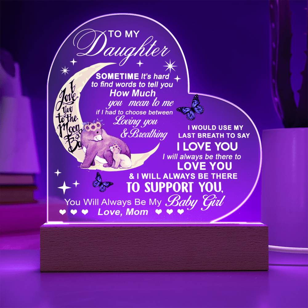 Moonlight Love Mama Bear To My Daughter Acrylic Plaque