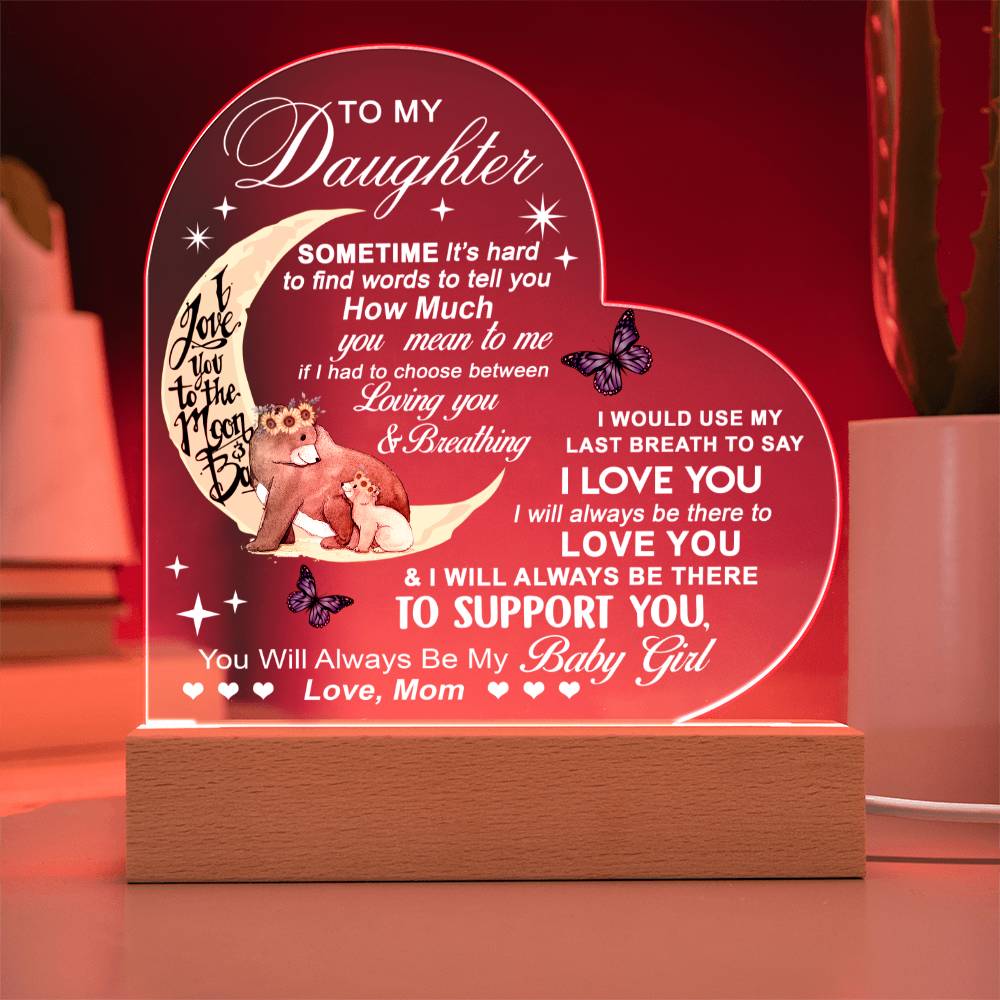 Moonlight Love Mama Bear To My Daughter Acrylic Plaque