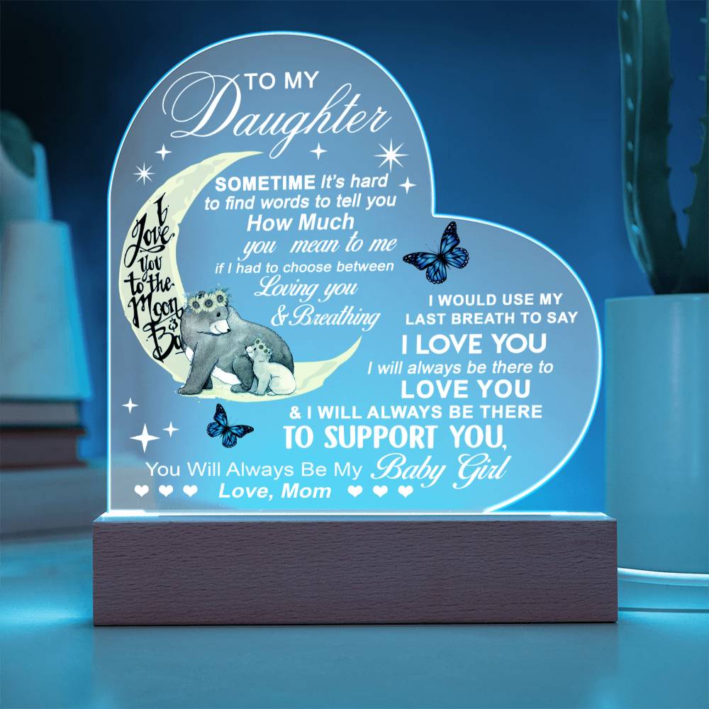 Moonlight Love Mama Bear To My Daughter Acrylic Plaque