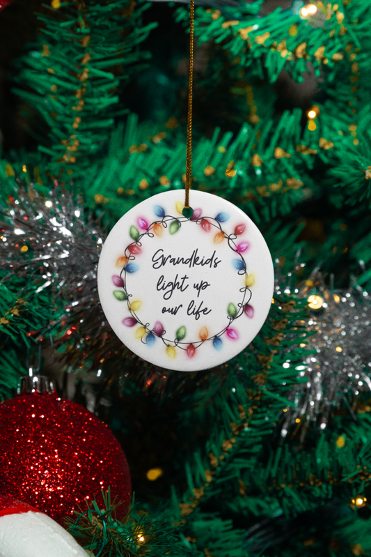 Grandkids Light Up Our Life | Circle Ornament