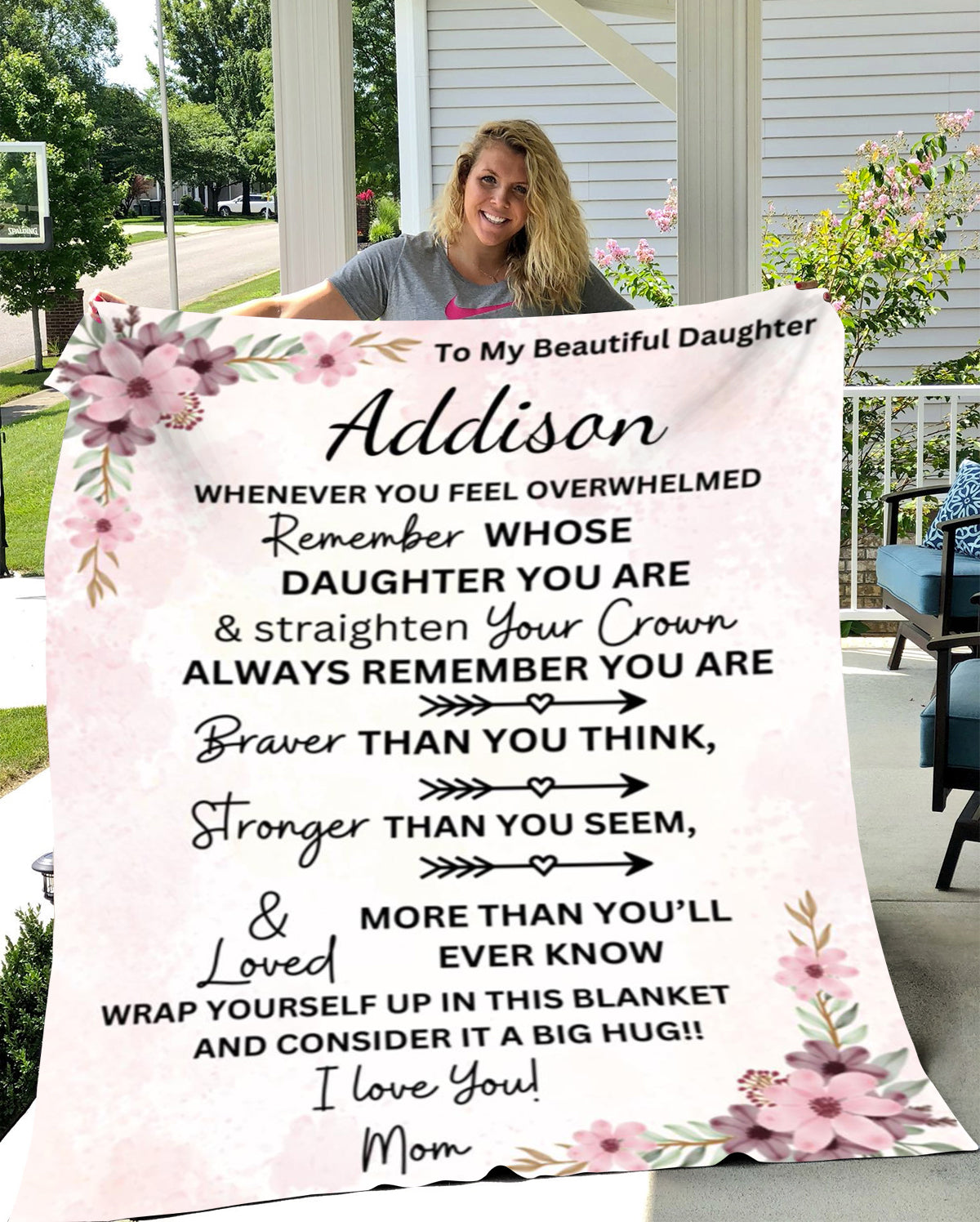 To My Beautiful Daughter Blanket | Personalized Premium Soft Sherpa Blanket 50x60