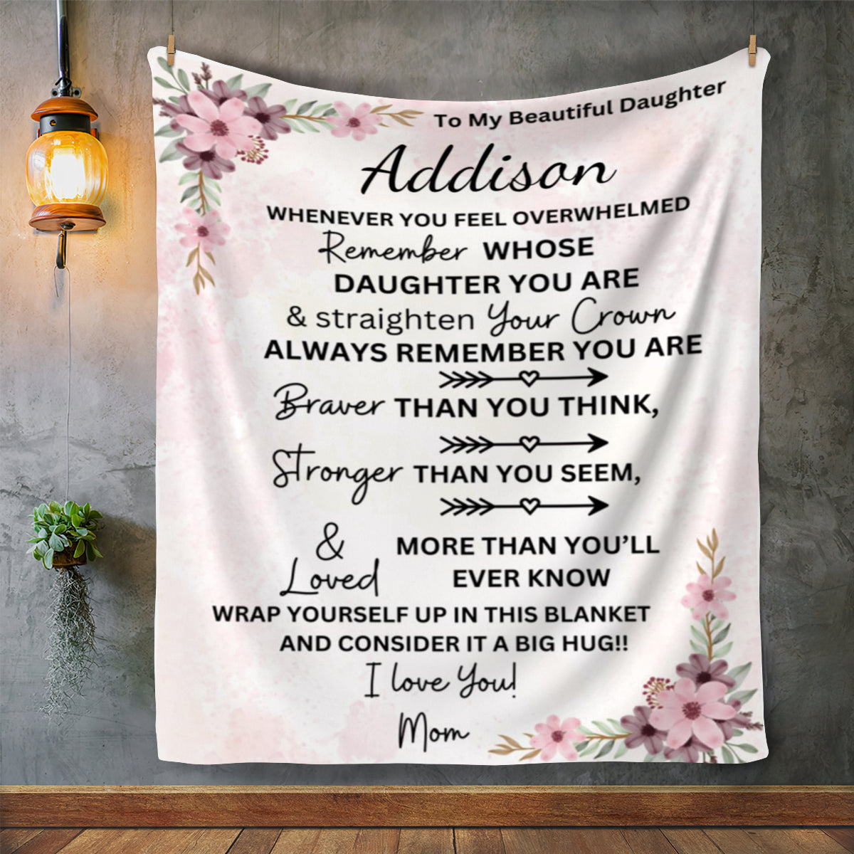 To My Beautiful Daughter Blanket | Personalized Premium Soft Sherpa Blanket 50x60