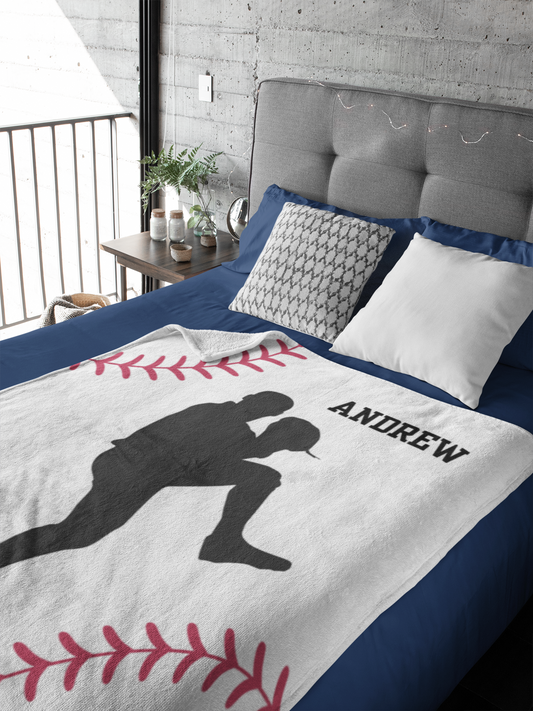 Baseball Pitcher Blanket | Arctic Fleece Blanket 60x80