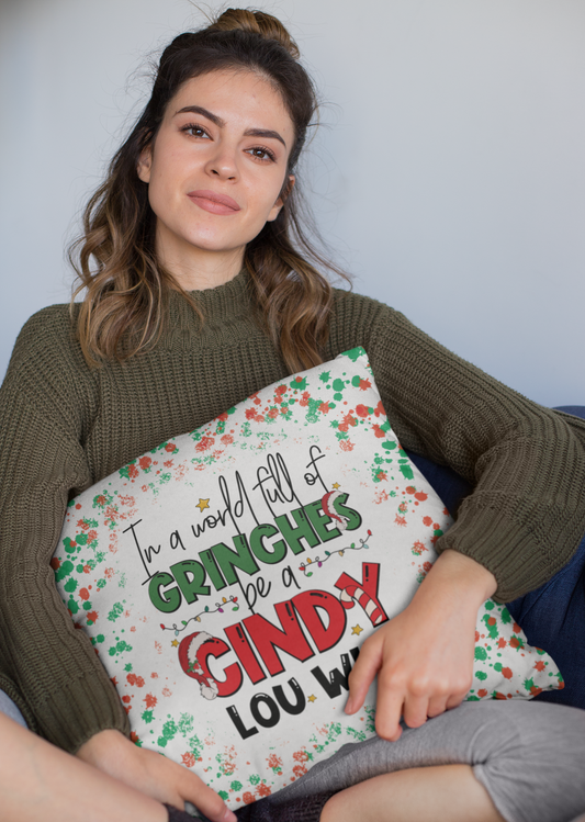 World Full of Grinches | 16 Medium Square Pillow