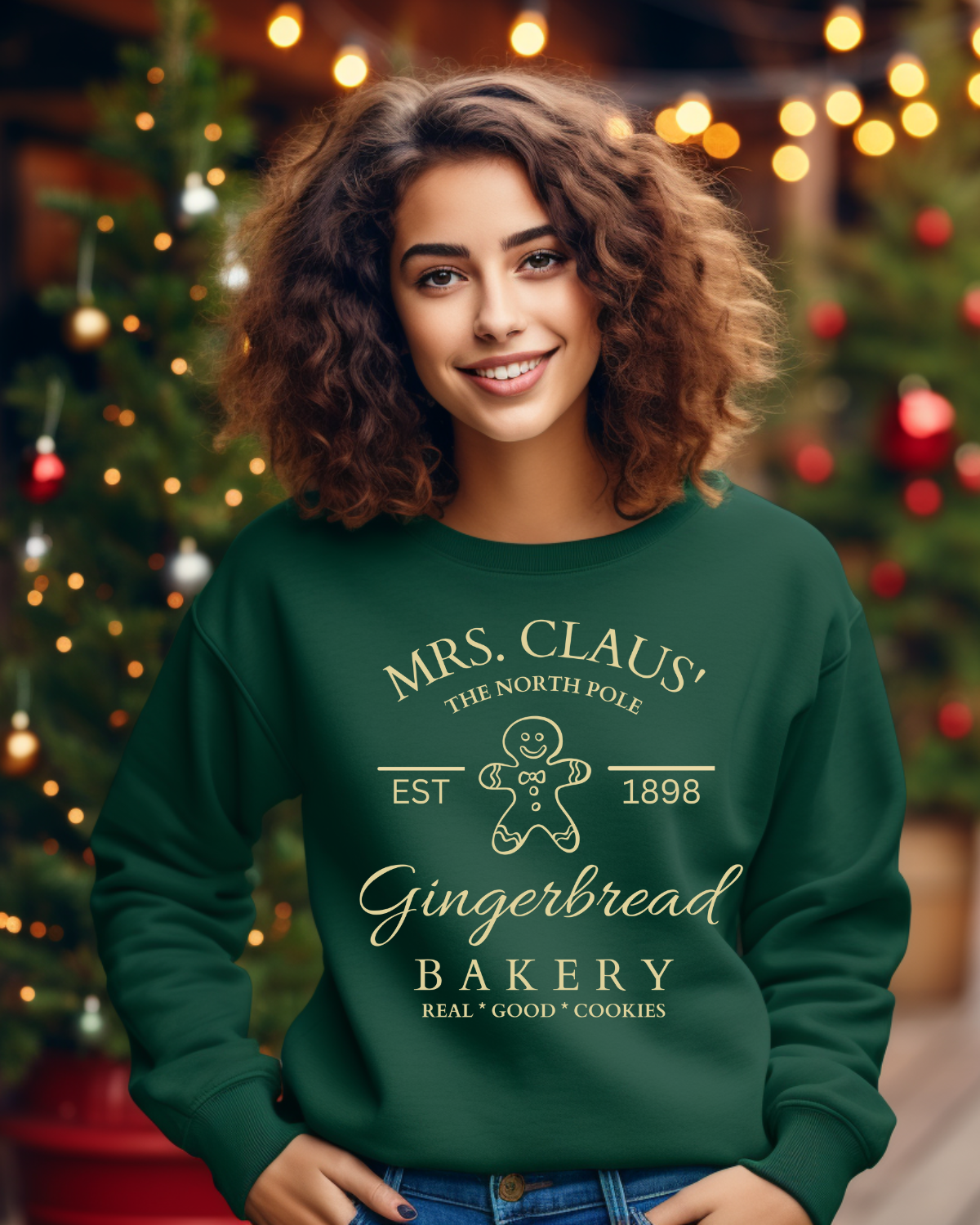 Mrs Claus' Gingerbreak Bakery - Unisex Crew Sweatshirt