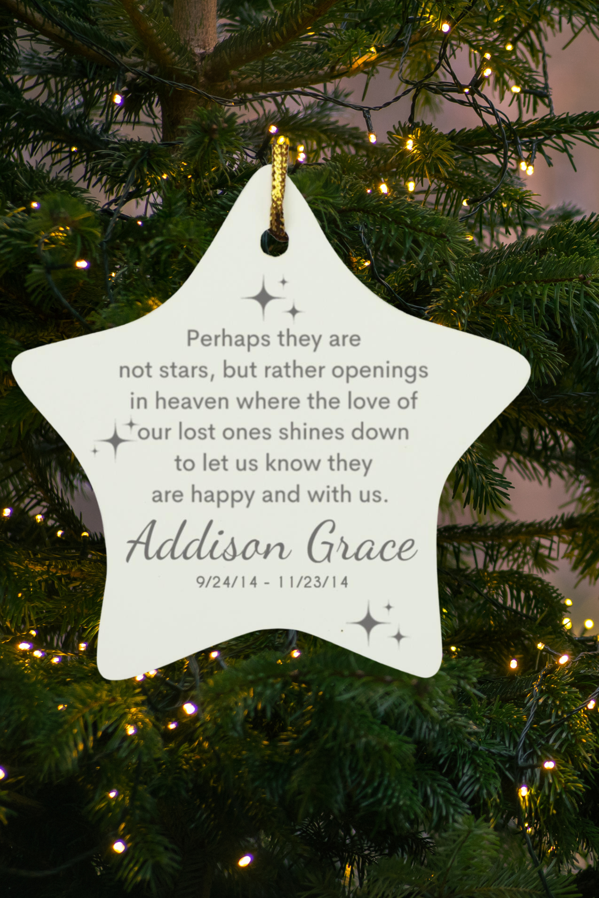 Personalized Bereavement Star Ornament