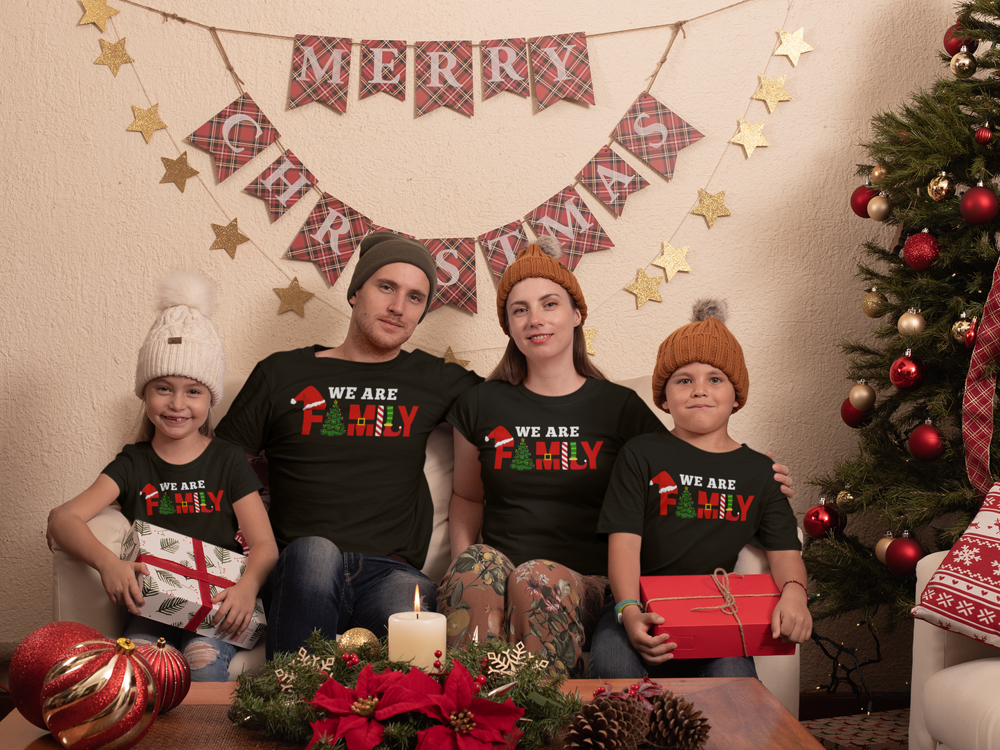 We Are Family Matching Christmas T-Shirts - Infant to Adult Sizes Available