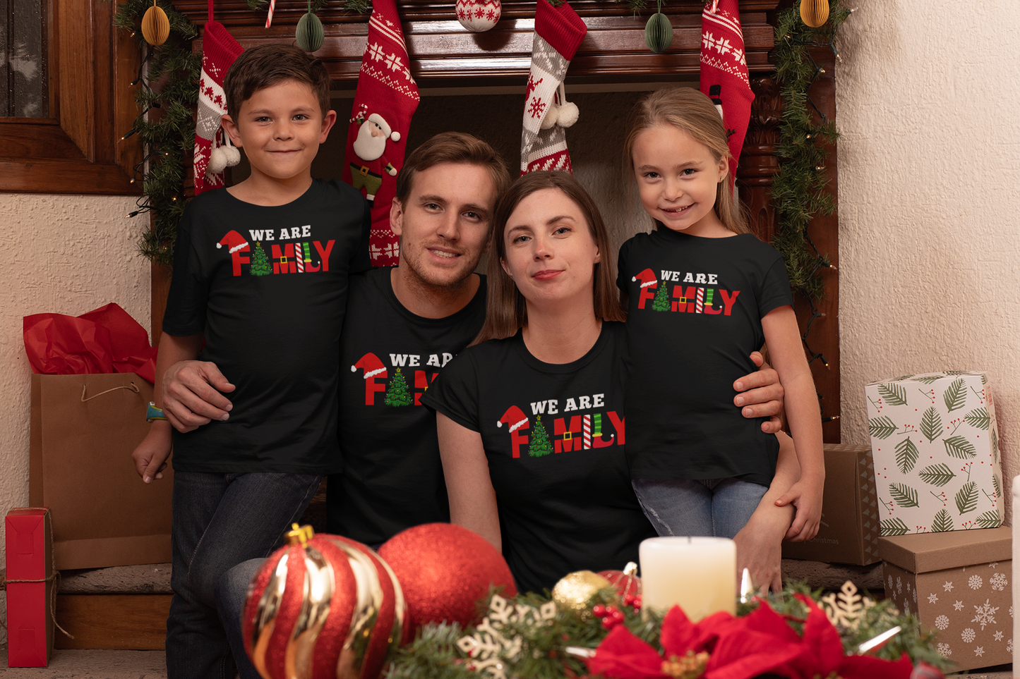 We Are Family Matching Christmas T-Shirts - Infant to Adult Sizes Available