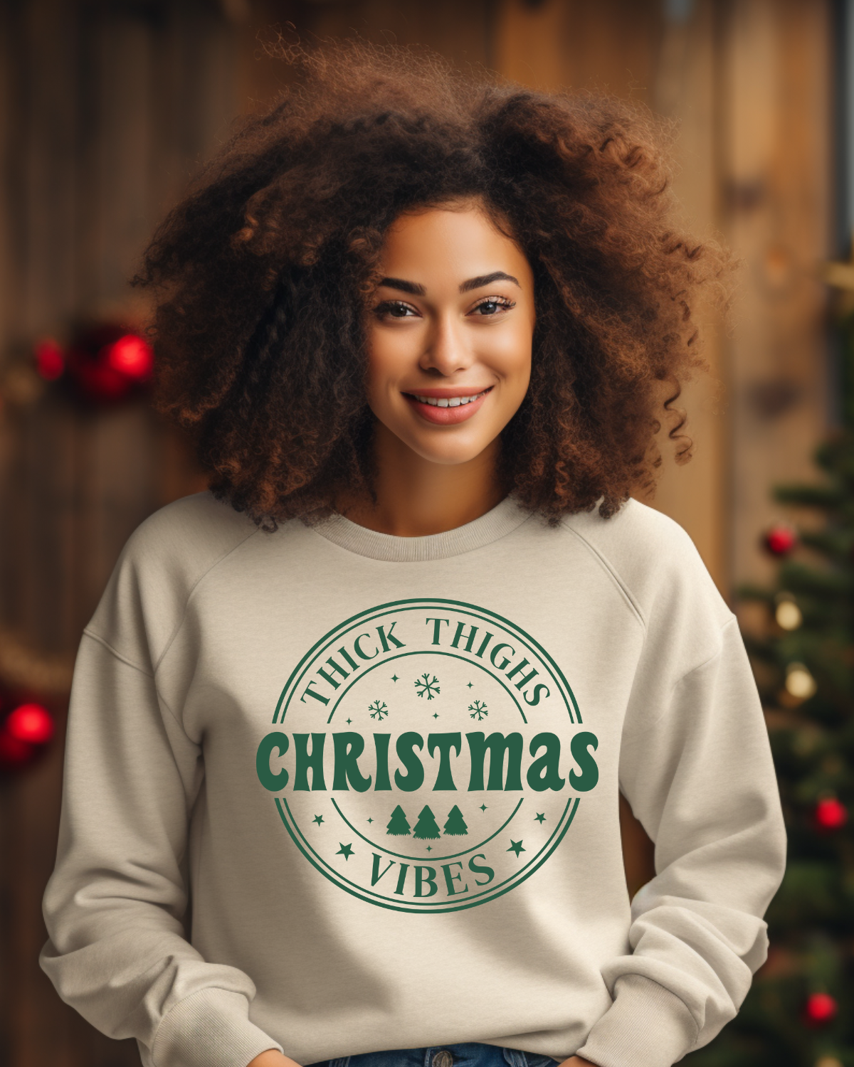 Thick Thighs and Christmas Vibes | T-shirt or Crewneck