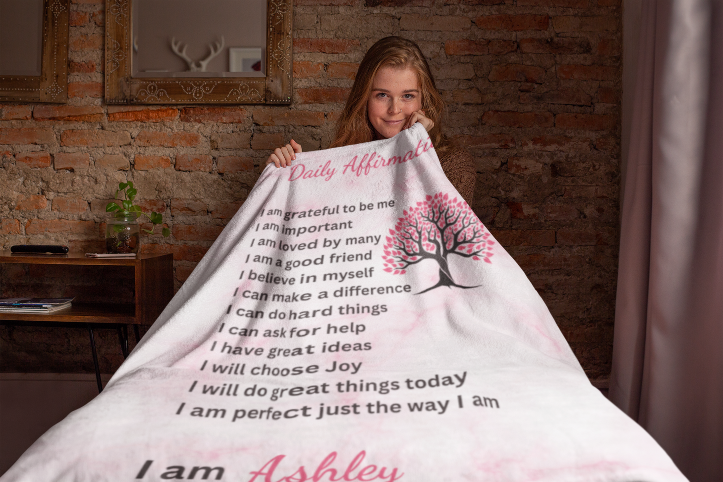 Personalized Daily Affirmations | Cozy Plush Fleece Blanket - 50x60