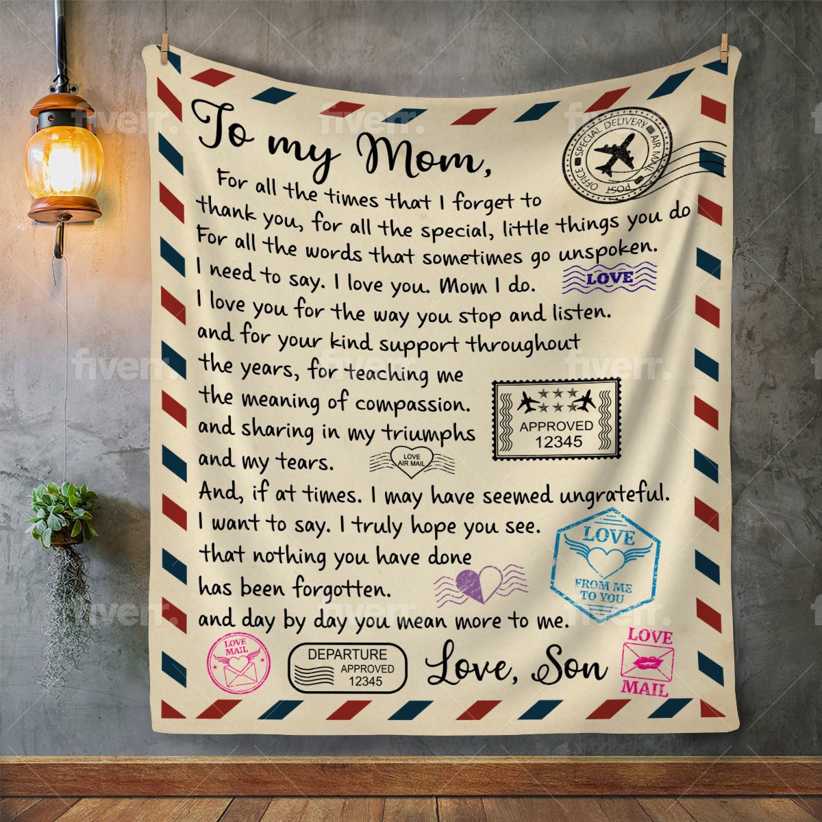 To Mom Love Son | MSHL Premium Sherpa Blanket 60x80