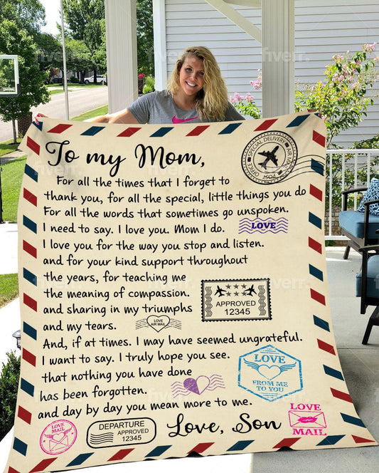 To Mom Love Son | MSHL Premium Sherpa Blanket 60x80