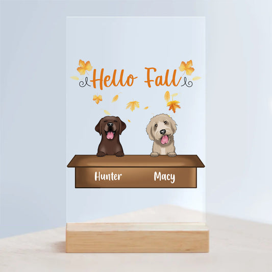 Personalized Cat & Dog | Acrylic Sign with Wooden Stand